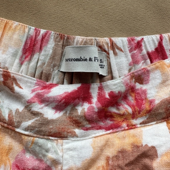 ABERCROMBIE & FITCH Linen Blend Floral Pull On Pants Small S - Picture 9 of 11